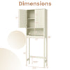 Dimensions of the 3-piece bathroom cabinet set with fluted doors, featuring adjustable shelves for versatile storage.
