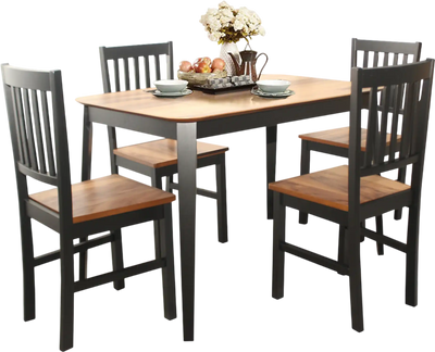 Costway 5-Piece Dining Table & 4 Chairs Set Kitchen Furniture 84040036 New