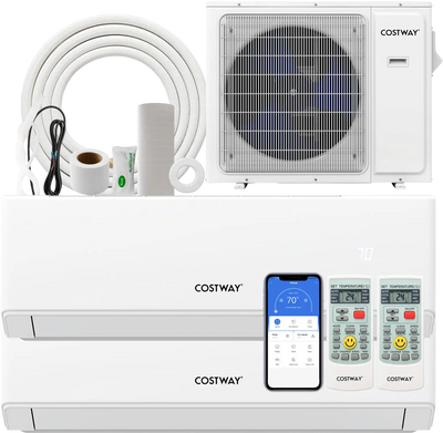 Costway UltrEco 24000 BTU 2 Zone 23 SEER2 Wifi Mini Split Air Conditioner Heat Pump 51076203 New
