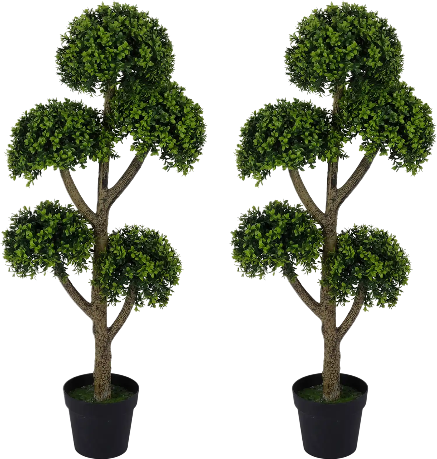 Costway Set of 2 Artificial Boxwood Topiary Trees 46