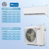 X-Pro 27000 BTU mini split AC unit dimensions for indoor and outdoor, featuring high energy efficiency and 3-zone.