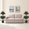 Set of 2 faux bush plants with 41 vibrant flowers in cement-filled pots, perfect for home decor and easy maintenance.
