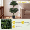 Faux bush plant set with 41 blossoms in a cement-filled pot, made of sun-resistant PE for vibrant home decor.