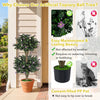 Faux bush plant with 41 blossoms in a cement-filled pot, ideal for easy maintenance in home or office settings.