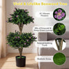 Faux bush plant with 41 vibrant flowers, emerald and deep green leaves, perfect for home decor and easy maintenance.