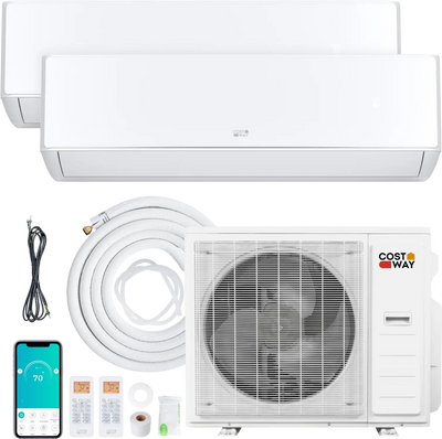 Costway X-Pro 35,000 BTU 2 Zone 22.5 SEER2 Mini Split AC Heat Pump 76614809 New