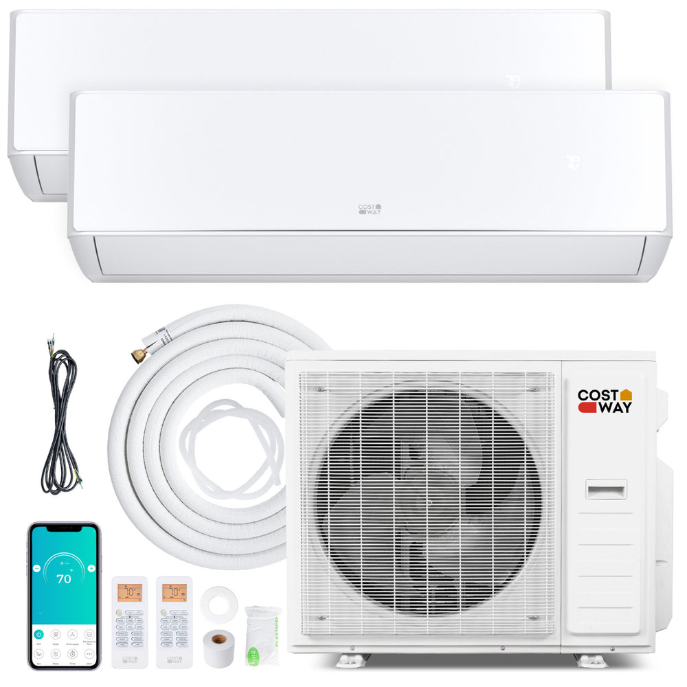 X-Pro 35000 BTU 2 Zone 22.5 SEER2 Mini Split AC with Heat Pump-18K + 18K - Gallery View 1 of 10