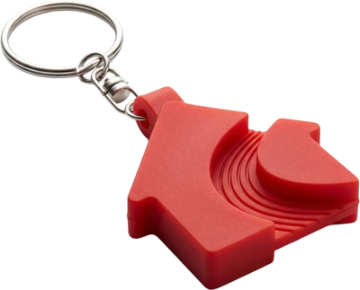Costway Red House-Shaped Silicone Keychain w/ Key Ring 19811224 New