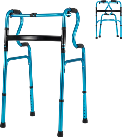 Costway Folding Aluminum Walking Frame Walker for Seniors 10853247 New