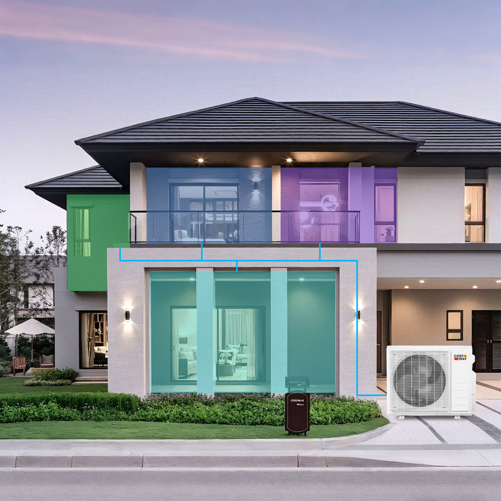 Blast Pro 28000 BTU 2 Zone 23 SEER2 Mini Split AC with Heat Pump-9K + 9K - Gallery View 1 of 11