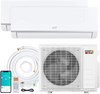 Blast Pro 28000 BTU Mini Split AC system with 2 indoor units, remote control, and energy-efficient heat pump for dual.