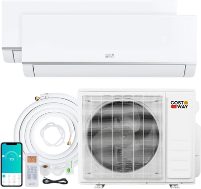 Costway Blast Pro 28,000 BTU 2 Zone 20 SEER2 Mini Split AC Heat Pump 70273659 New