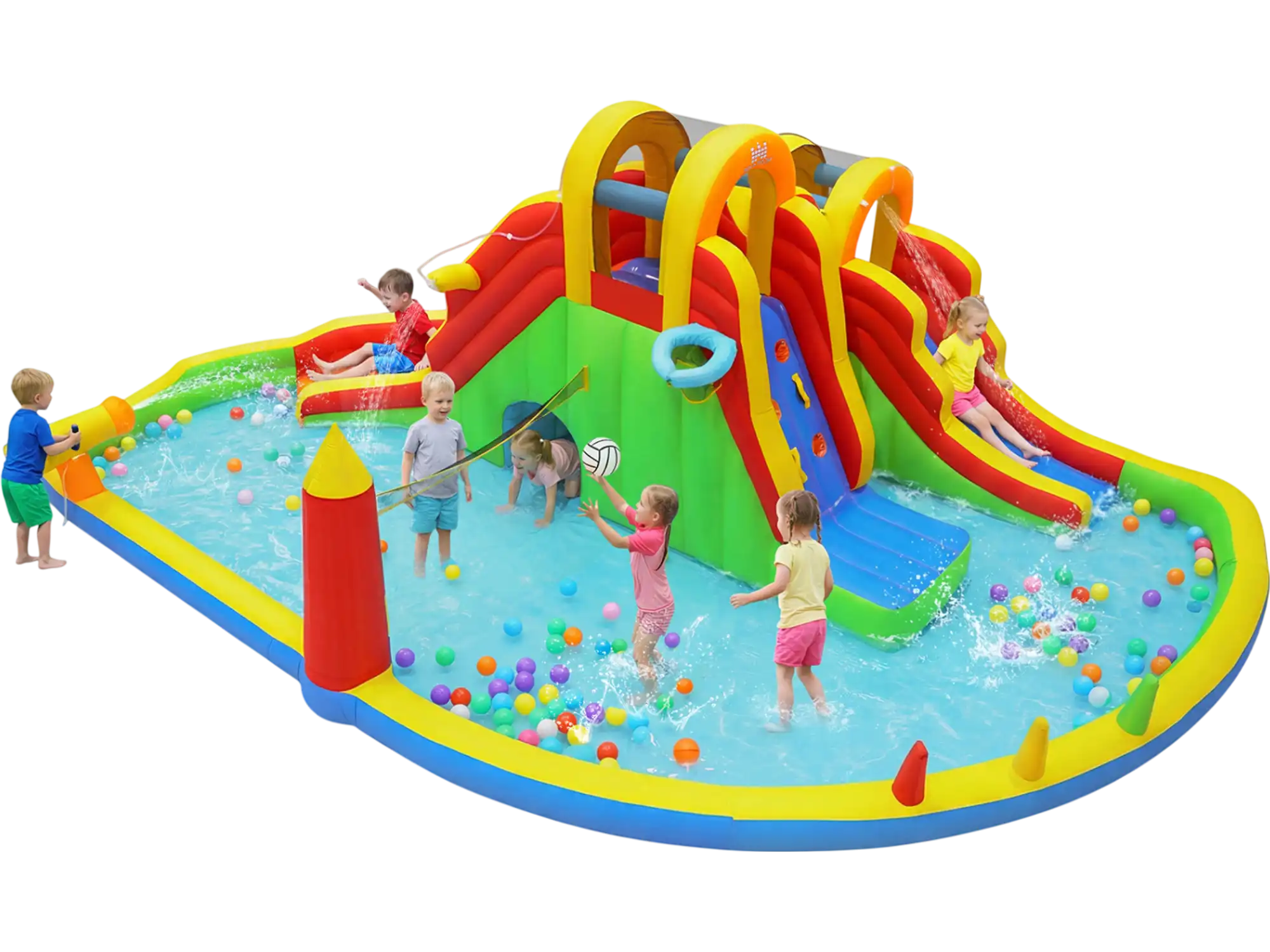 Costway 8-in-1 Giant Bounce House 2 Long Slides Climbing Walls 26792273 New