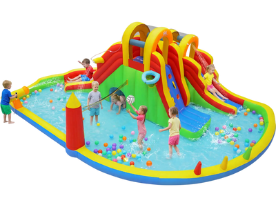 Costway 8-in-1 Giant Bounce House 2 Long Slides Climbing Walls 26792273 New