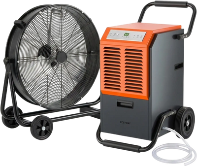 Costway Garage Warehouse Dehumidifier Industrial Drum Fan Climate Control Bundle 91080933 New