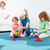 Children playing on a heavy-duty folding exercise mat, ideal for gymnastics and safe play, featuring a durable PU.