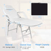 Adjustable massage table with backrest and footrest, made of PVC and metal, supports up to 330 lbs for mobile.