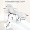 Adjustable massage table with backrest and footrest, featuring waterproof PVC leather and a sturdy metal frame for.