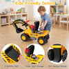 Kids-friendly 3-in-1 ride-on excavator with ergonomic seat, under-seat storage, and anti-rollover design for safe play.