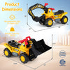 3-in-1 ride-on excavator bulldozer with engine sound, ergonomic seat, and under-seat storage for outdoor fun.