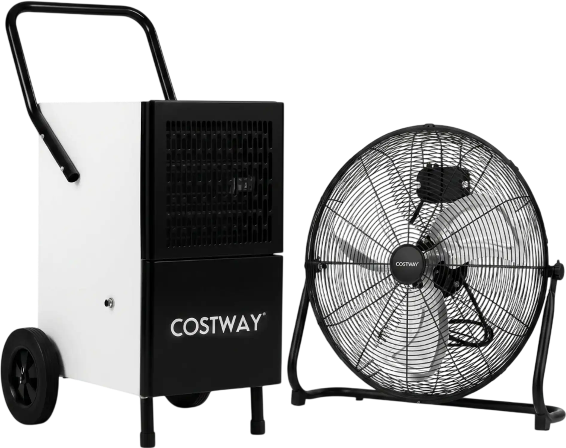 Costway Commercial Dehumidifier Heavy-Duty Metal Floor Fan Combo 92623066 New
