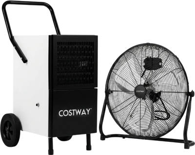 Costway Commercial Dehumidifier Heavy-Duty Metal Floor Fan Combo 92623066 New