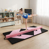 Folding gymnastics mat with portable floor balance beam, ideal for practice and training at home.