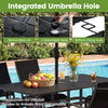7-Piece Patio Dining Set for 6 with Rectangle Metal Table and Stackable Breathable Mesh Armchairs - Gallery View 10 of 11