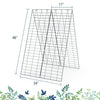 A-Frame garden trellis for climbing plants, measuring 48" x 34", with ground stake and cable tie for secure support.