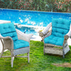 Set of 2 High Back Chair Cushion with Adjustable Height-Turquoise - Gallery View 1 of 13