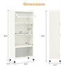 5-tier kitchen storage baker's rack with flip-up enclosed doors, dimensions 60.5"H x 23.5"W x 12.5"D for organized.