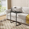 C-Shaped Side Table Sofa Snack End Table with Metal Frame-Black - Gallery View 1 of 9