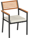 Stackable Patio Dining Chairs Set of 6 with Cushions