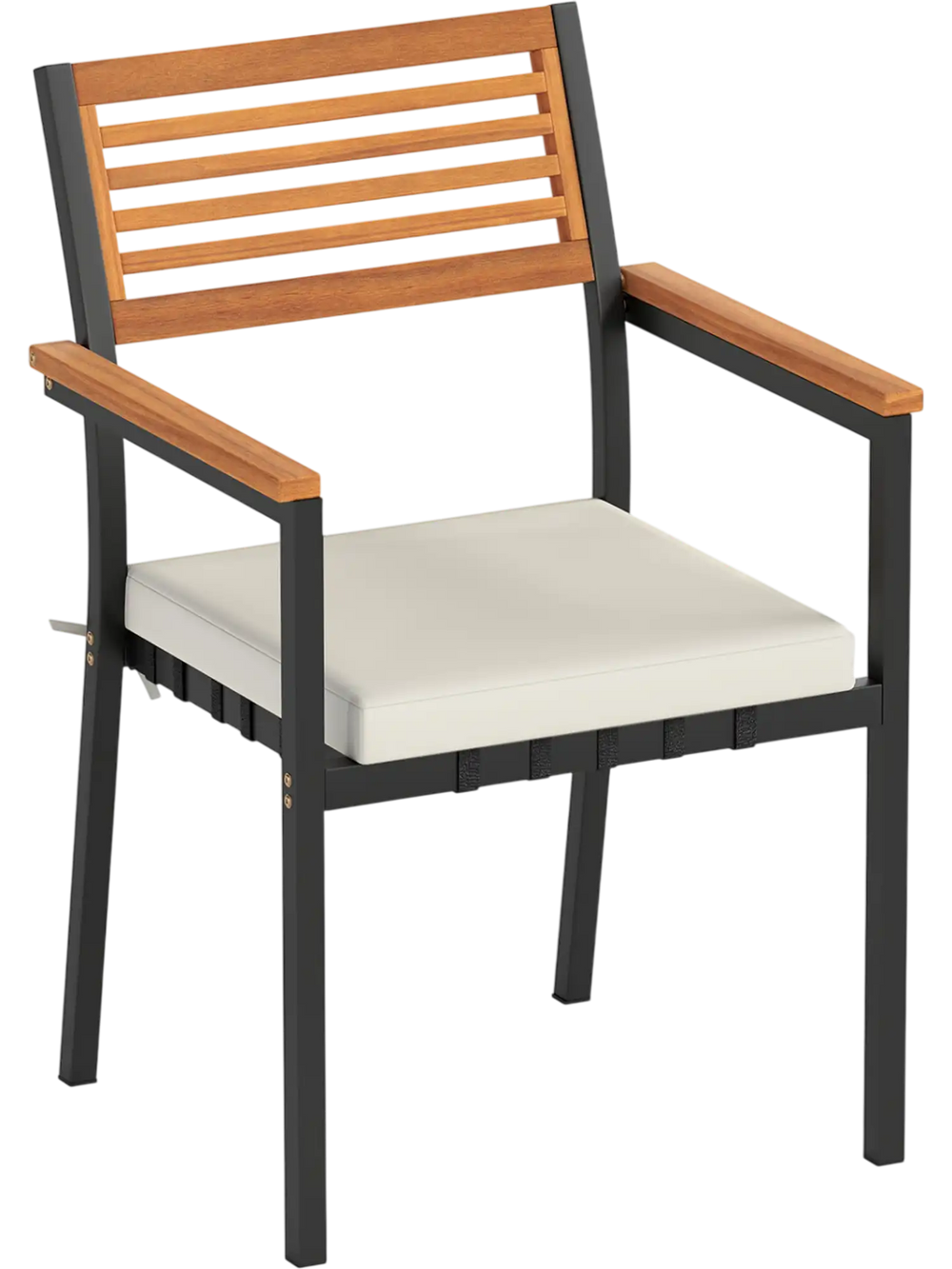 Stackable Patio Dining Chairs Set of 6 with Cushions