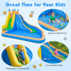 3-in-1 inflatable water slide featuring a curved slide, climbing wall, and spacious splash pool for kids' fun.
