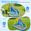 3-in-1 inflatable water slide featuring a curved slide, suitable for wet or dry play in the backyard.