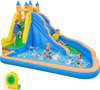 3-in-1 Inflatable Water Slide with Curved Slide and 680W Blower