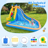 3-in-1 inflatable water slide with curved slide, pool area, and 680W blower for summer fun in the backyard.