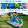 3-in-1 inflatable water slide featuring a curved slide, 680W blower, and colorful ball pit for outdoor fun.
