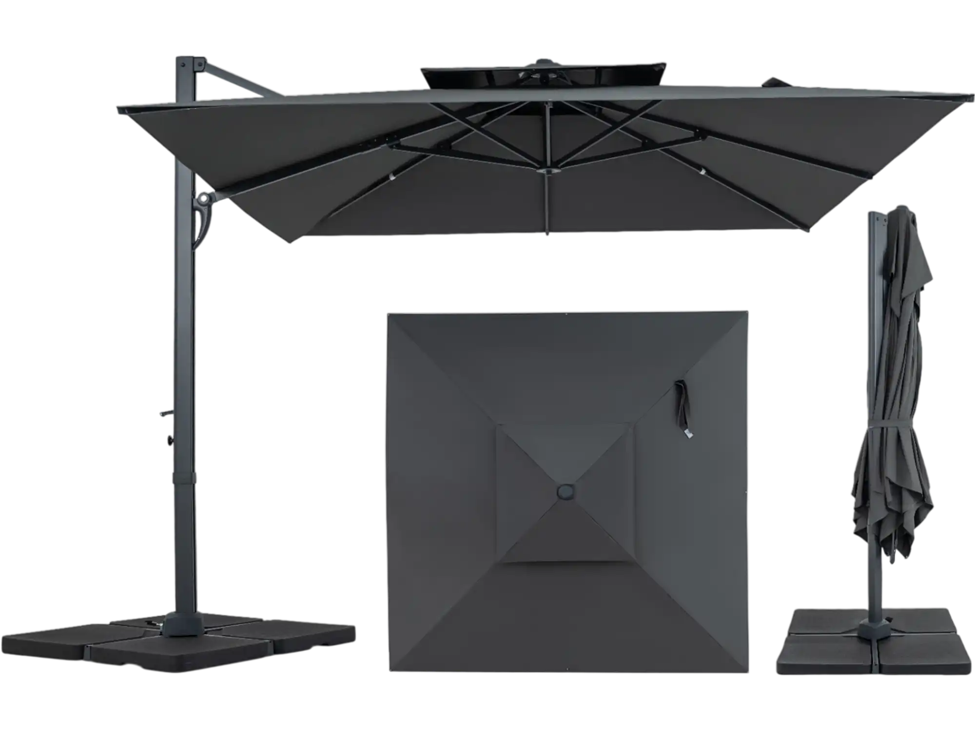 Costway 10' Patio Cantilever Umbrella Aluminum Pole w/ 220 lbs Base 82382871 New