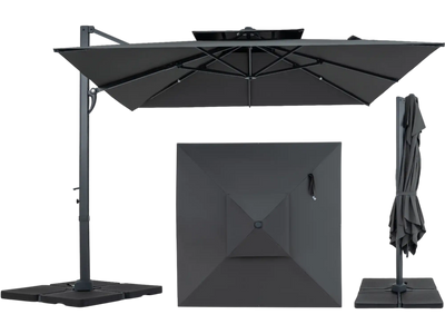 Costway 10' Patio Cantilever Umbrella Aluminum Pole w/ 220 lbs Base 82382871 New