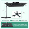10 ft gray cantilever umbrella with a 220 lbs base, ideal for outdoor dining tables and beach loungers.