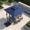 10 FT Aluminum Pole Patio Cantilever Umbrella with 220 LBS Base-Dark Blue - Gallery View 1 of 10