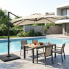 11 x 9 FT Aluminum Pole Outdoor Offset Hanging Umbrella with 220 LBS Base-Beige - Gallery View 1 of 10