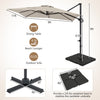 Beige 11 x 9 FT outdoor offset hanging umbrella with aluminum pole and 360° rotation, ideal for patio dining or.