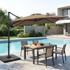 11 x 9 FT Aluminum Pole Outdoor Offset Hanging Umbrella with 220 LBS Base-Brown - Gallery View 1 of 10