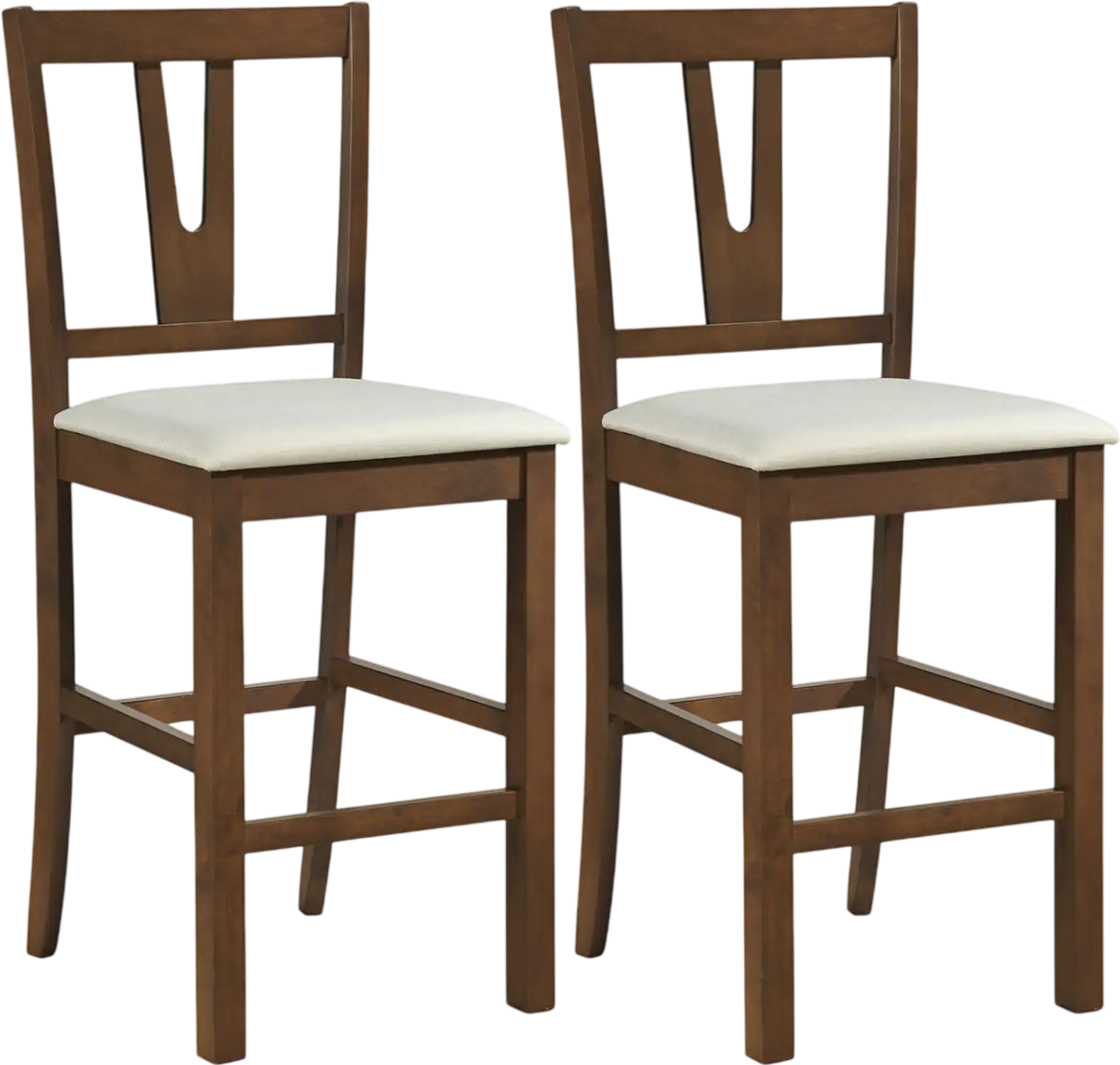 Costway Counter Height Bar Stools Contoured V-Back Upholstered Cushioned Seat 44191361 New