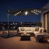 10 FT Cantilever Patio Umbrella with 32 Solar LED Lights and 220 LBS Base-Gray - Gallery View 1 of 10