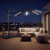 10 FT Cantilever Patio Umbrella with 32 Solar LED Lights and 220 LBS Base-Dark Blue - Gallery View 1 of 10