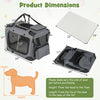 Collapsible soft dog crate with mesh windows, dimensions 24" x 24" x 27", ideal for pet travel and comfort.